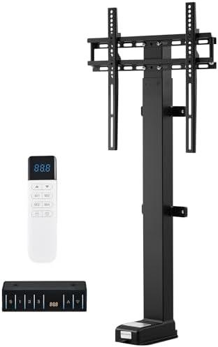 CO-Z Motorized TV Lift for 32-65 Inch TV Mount Mechanism with Digital Display Remote Control and Memory Setting, Height Adjustable 39-63 Inch,Load Capacity 177 Lbs for Home Office