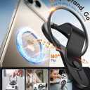 GripMate 2nd Magnetic Phone Ring Holder for MagSafe, Removable Finger Loop Phone Ring Grip, Two-Sided Magnet, Vertical & Horizontal Kickstand, Compatible with iPhone 17 Pro Max 16 15 14 13 12