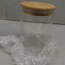 1PC Glass Canister Jar with Bamboo Lid for Food Storage, Organization for Coffee Beans, Tea, Flour, Salt, Nuts, Cookies, Oatmeal 15 fl oz (450ml)