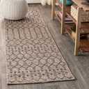 JONATHAN Y Moroccan Geometric Indoor Outdoor Runner Rug 2X10 Natural/Black, Ourika Textured Weave for Backyard, Patio, Porch, Easy-Cleaning, High Traffic, Pet-Friendly, Non-Shedding (SMB108D-210)