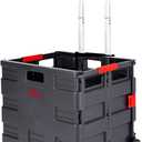 JJRING Folding Rolling Crate, Portable Utility Cart, Collapsible Handcart Shopping Trolley, Rolling Crate with Wheels for Teacher, Grocery, Office and Luggage