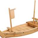 WINIAER Wooden Sushi Boat Serving Tray, 20.5 Inch Sushi Plate for Restaurant or Home, Large Size Sushi Tray Serving Boat Plate for Restaurantware (52cm/20.5inch) (28" x 9.4" x 3")