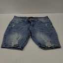 GINGTTO Men's Jean Shorts Ripped Slim Fit Stretch Denim Shorts (34, Blue)