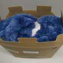 Cozy Bliss Faux Fur Throw Blanket for Couch, Cozy Warm Plush Striped Blanket for Sofa Bedroom Living Room, 50 * 60 Inches Navy Blue