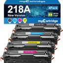 218A Toner Cartridges 4 Pack (with Chip) Compatible Replacement for HP 218A 218X for Color LaserJet Pro 3201dw MFP 3301fdw 3301cdw 3301sdw Printer Ink W2180A W2180X High Yield (BCMY, 4-Pack)