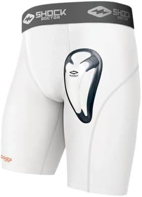 Shock Doctor Compression Shorts Men, Protective Bio-Flex Cup, Moisture-Wicking, Vented Protection. Adult Men Sizes. 21. Size L