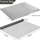 L-Shaped Stainless Steel Cutting Board for Kitchen 15x11" Lip Non-Slip Dishwasher Safe Double-Sided Use for Suitable for Meat, Fruits, Vegetables, Bread