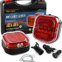 Yinaolan Magnetic Wireless LED Trailer Rear Lights Kit, Wireless Trailer Lights for Towing, 2PCS Rechargeable Universal LED Tail Light Kit for Tow Truck Trailers, Caravans, Campers, RVs, Vans, Boats