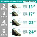 Dog Stairs for Small Dogs, 20.5 in H 4 Step Curved Dog Ramp for High Bed and Couch, Foam Dog Ramp with Durable Non-Slip Waterproof Fabric Cover, Pet Stairs for Pets Joints, Green