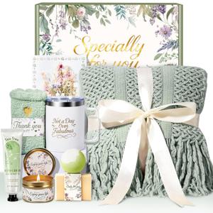 Birthday Gifts for Women Spa Care Package, Valentines Day Gifts for Her Mom Wife Girlfriend, Get Well Soon Gift Baskets Thinking of You Sympathy Gift Box for Friend, Sister, Grandma (Sage Green)