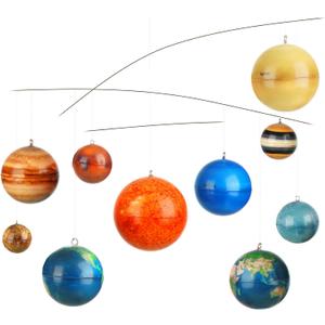 Hollowfly 3D Solar System Mobile Hanging Planets Solar System Decor Educational Planets Model Large Space Nursery Decor for Boys Girl Space Themed Gift
