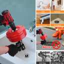25 FT Double Mode Drain Snake Tools, 14-in-1 Drain Auger for Sink and Drain Unblocking, Plumbing Snake for Kitchen, Bathrom and Shower Sink, Drain Clog Remover for Real DYIsUpgraded