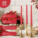 KONNI 0.8710 Inch Red Taper Candles, Unscented and Smokeless Tall Candlesticks, 10 Pack Tapered Candles with Cotton Wicks, Long Burning, Ideal for Weddings, Dinner Parties, and Home Dcor
