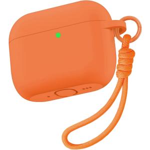 2 x for Airpods Pro 3 Case 2025, Shock-Proof Protective Silicone Cover Compatible with Apple AirPods Pro 3rd Generation Cases, iPod Pro 3 Case with Lanyard (Orange)