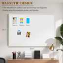 Large White Board for Wall, 46.5''x34.7'' Magnetic Dry Erase Board, 4'x3' Decorative Whiteboard with White Vintage Wooden Frame, Hanging Writing Board for Home Office School Classroom