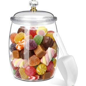 Nuogo Large Candy & Cookie Jar with Lid Plastic Apothecary Jars Large Food Storage Container Unbreakable Kitchen Storage Jar for Cookie, Candy, Snack and Dried Foods DIY Gift (1.5 Gallon/192 oz)