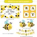 What Will It Bee Gender Reveal Party Decorations, Bumble Bee Baby Shower Supplies Include Banner, Tablecloth, Backdrop, Balloons, Boxes, Topper, Honey Bumble Bee Theme Party Decorations