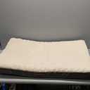 Aspen Pet 36 x 27 Inch Faux Leather Gusseted Polyester Fill Plush Fabric Pillow Dog Pet Bed with Removeable Outer Cover, Taupe/Brown