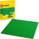 LEGO Classic Green Baseplate, Square 32x32 Stud Foundation to Build, Play, and Display Brick Creations, Great for Grassy Nature Landscapes, 11023,4+ Years