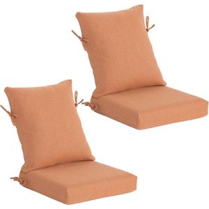 Outdoor Deep Seat Cushions (20"x20") 2 Sets, Water-Resistant Fade Resistant Cushions with Removable Covers & High Resilience Foam with YKK Zippers for Patio Furniture,Tangerine