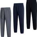 LeeHanTon Sweatpants for Men Athletic fleece sweat pants Casual jogger running pants with pockets 3 Pack (X-Large)