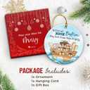 Christmas Baptism Ornament 2025 - Noah's Ark Baptism Gifts for Baby, Boys, Girls, Christening Gifts for Son, Daughter - Ceramic Religious Godchild Ornament from Godparents Hanging Decorations