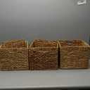12x12x12 Storage Cube, Water Hyacinth Storage Baskets, Wicker Storage Baskets for Shelves, Woven Baskets for Storage, Square Wicker Storage Basket for Bedroom, Living Room (4 Packs 12x12in)
