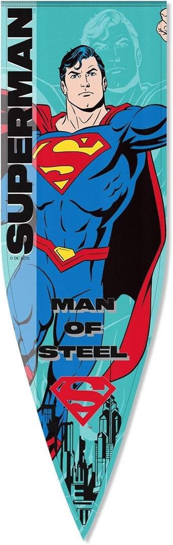 Superman Party Decorations, 18"x59" Superhero Banner Flag Backdrop Decor, Hero Themed Pennant for Room Birthday Party Wall Decorations