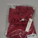 LYANER Women's Basic Mock Neck Stretch Sheer Mesh Long Sleeve Bodysuit Leotard Top (X-Large, Burgundy)