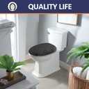 Microfiber Elongated Toilet Seat Cover 19.5"x 15" Machine Washable Solid Toilet Lid Cover Adjustable Rubber Backing Fits Only 18-19.5" L x 14-16" W Elongated Toilet Seat