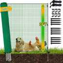 3x50 FT Temporary Fence for Backyard,Temporary Fence with with 9 Fiberglass Posts,Windbreak Rope,Ground Peg,Plastic Garden Fence,Safety Barrier Fence Roll for Backyard Outdoor Animal Protect