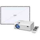 Mini Projector with Bluetooth and 120" Projection Screen (PJ308VP)