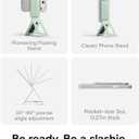 MOFT Phone Tripod Stand Selfie Stick for iPhone, Multi-Angles iPhone Stand, Lightweight & Portable Phone Holder, Strong Magnets, MOVAS Vegan Leather, Travel Essentials, Peppermint (Without Card Slot)