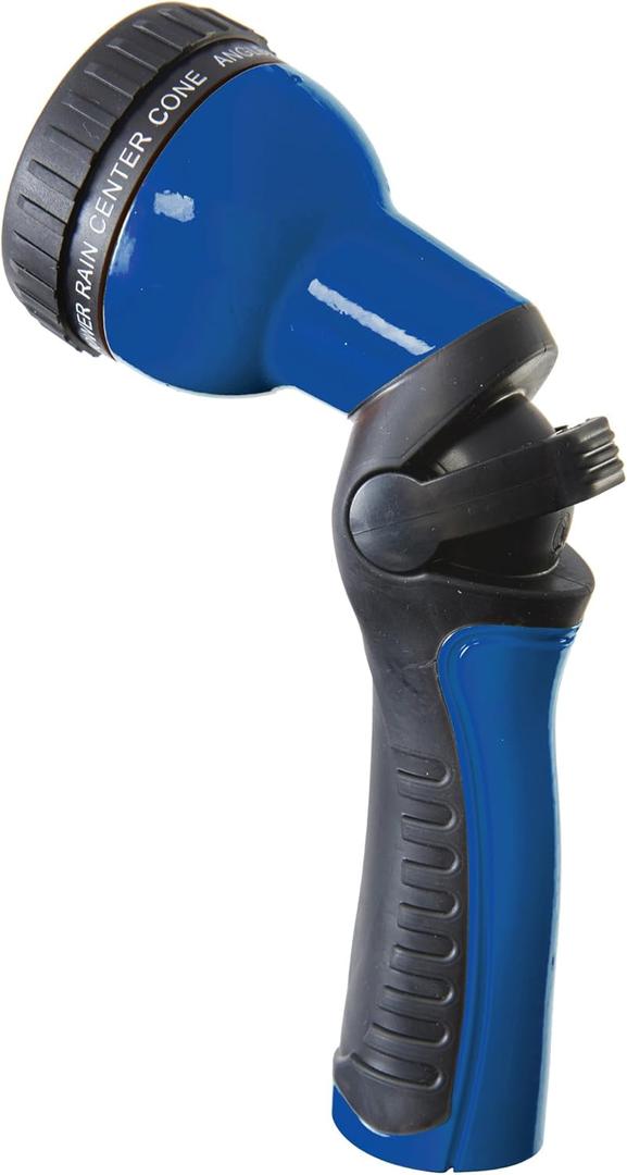 Dramm One Touch Revolution 9 Pattern Spray Gun with Thumb Control Water Flow, Perfect for Water Restricted Areas when Watering Plants, Pots, Baskets, Vegetables, Blue
