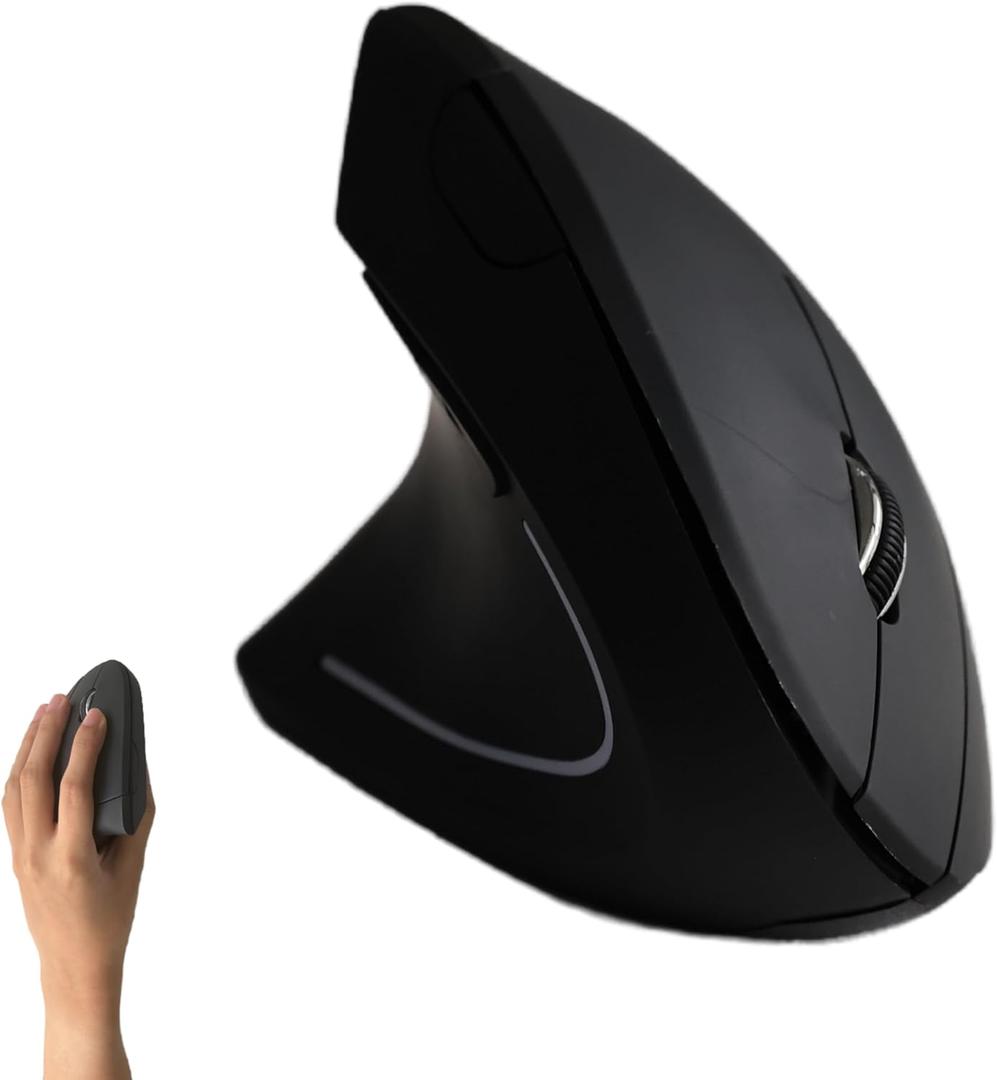 Urby Left Handed Mouse, Vertical Left Handed Ergonomic Wireless Mouse, Ideal for Lefty Users, Gaming & Office Use, Compatible with Windows/macOS/iPadOS, Black
