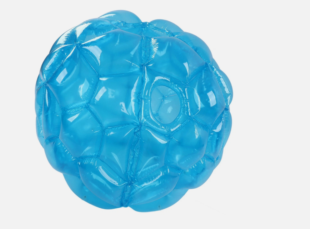 Blue 90CM Inflatable Collision Balls Portable Foldable Recyclable Body Bubble Bag, 2 Pack