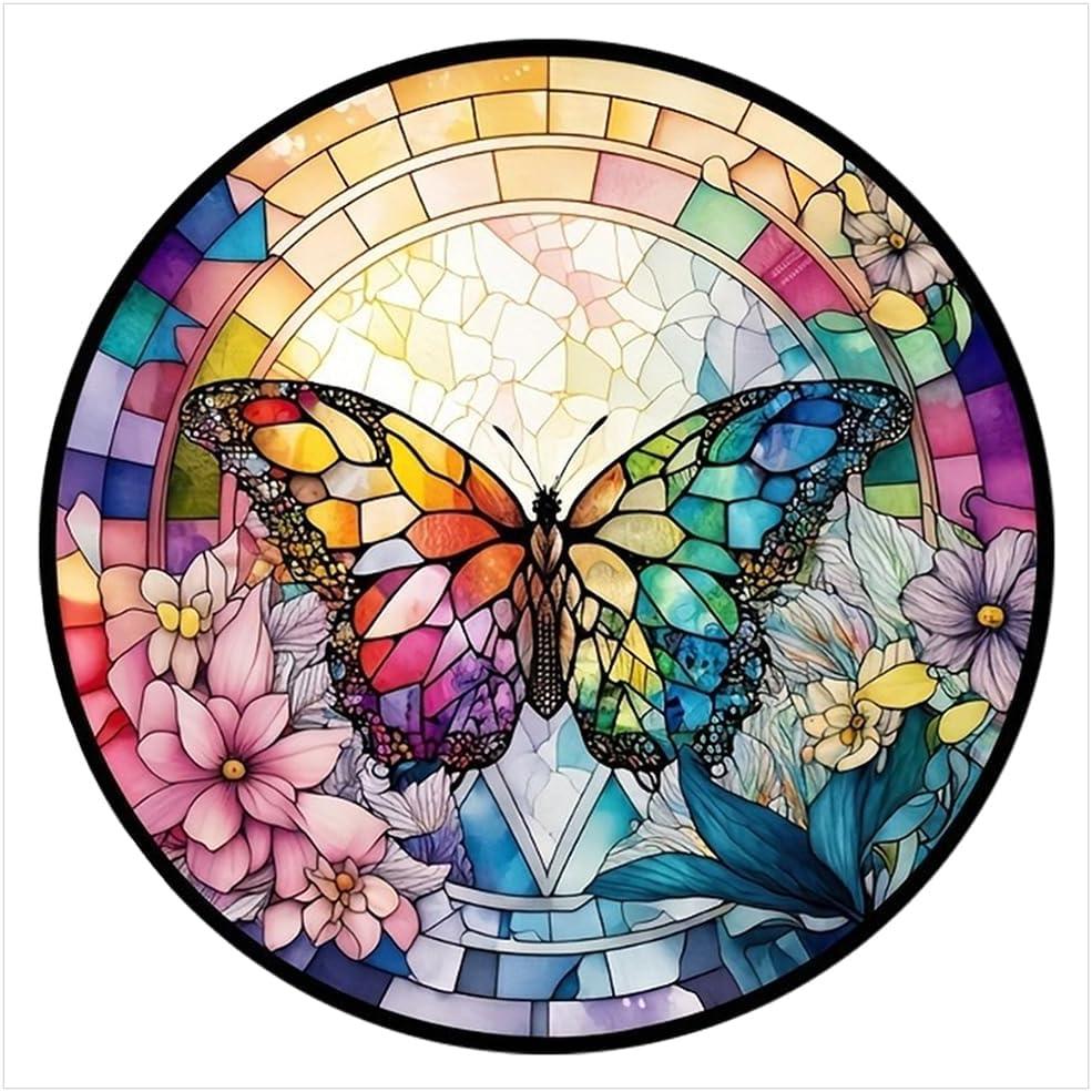 Sanjee Diamond Art Painting Kits Butterfly for Adults Beginner, 5D DIY Round Full Drill Gem Art Crafts for Home Wall Decor Gift, 12x12inch