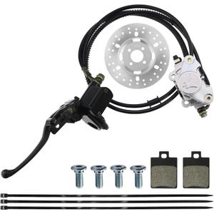 PRO BAT Hydraulic Rear Disc Brake Caliper Master Cylinder with Brake disc and Pads for GY6 for 150cc 200cc 250cc Taotao Coolster Roketa Peace SunL Chinese ATV Quad 4 Wheeler Dune Buggy Go Kart