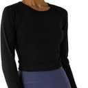 Women's Long-Sleeve Crop Top - Open Back Tie, Thumbholes Moisture-Wicking Quick-Dry for Yoga, Fitness & Workout (M)