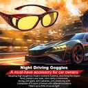 FEISEDY Night Driving Glasses,Men Women Fit Over Sunglasses, Anti Glare Polarized HD Night Vision Glasses Yellow Lens B0221