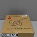 ESLITE LIFE Nonstick Sauce Pan with Lid, 1.5 QT Small Soup Pot Compatible with All Stovetops (Gas, Electric & Induction), PFOA Free, White