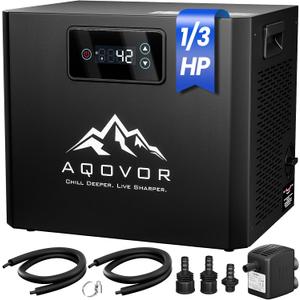 1/3 Hp Cold Plunge Chiller for Ice Bath & Cold Therapy Recovery 115V | Down to 42 | 24/7 Cooling | Built-In Filter & Pump | Quiet Operation | With Submersible Pump Suitable for Any Bathtub