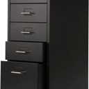 MIOCASA 5 Drawer Metal File Cabinet Mobile Underdesk Chest for Home Office (Black)