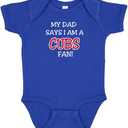 Curiositees Cubs Dad/Grandpa/Uncle Says I Am A Fan Baby Bodysuit Romper Outfit - Royal Blue (Newborn)