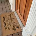 Funny Spoiled Dog Door Mats Dog Door Mat for Home Outside Entryway, Spoiled Dogs and Their Househole Staff Live Here Artificial Coir Doormat Rugs for Patio Entry Kitchen Decor, 17x30 Inch