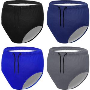 Cutecrop 4 Pcs Reusable Adult Swim Diapers Washable Cloth Diapers Leakproof Special Needs Swimwear for Incontinence Swimmers Large