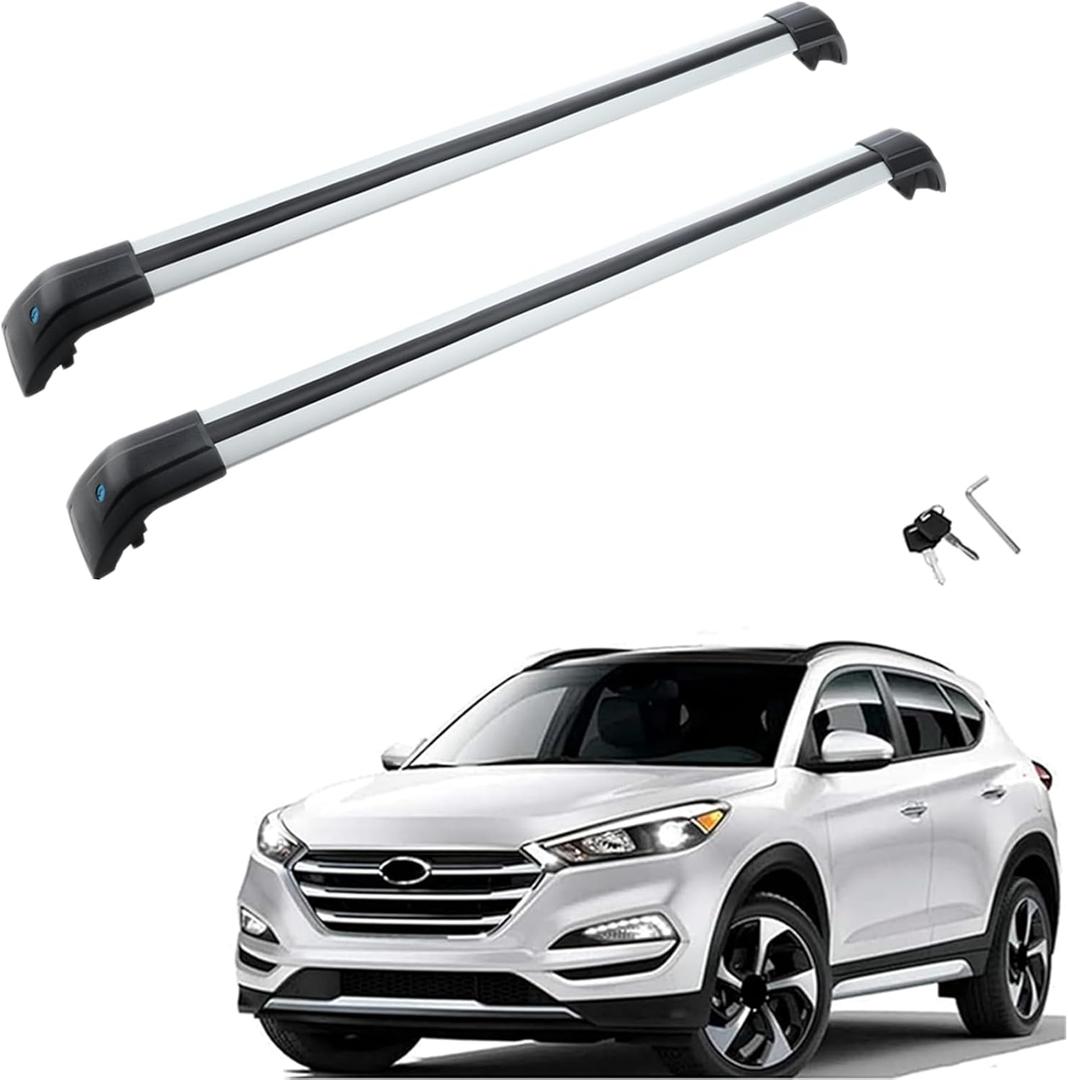 MotorFansClub Roof Rack Cross Bars Fit for Hyundai Tucson 2016 2017 2018 2019 2020 2021 Cross Bars Baggage Cargo Luggage Aluminum (2 PCS)