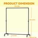 Industrial Pipe Clothing Rack Free Standing,Vintage Commercial Grade Clothing Hanging Rack Organizer for Garment Storage Display,Black Iron Garment Rack with 4 Stable Feet,Black