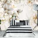 Elegant and Beautiful Floral Wallpaper Warm Bedroom and Living Room Decorative murals（Non-self-Adhesive Wall Stickers）108"x75"