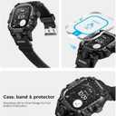 amBand Rugged Case with Band for Apple Watch Ultra 3/2/1 49mm, M3 Military Grade Shockproof Cover, Includes Screen Protector Kit, Tactical Band for Men - Compatible with iWatch Ultra, Matte Black
